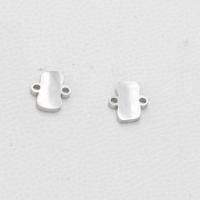 Stainless Steel Charm Connector, polished, 1/1 loop, original color Approx 1mm 