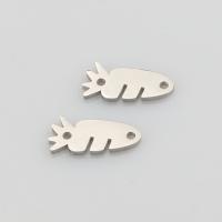 Stainless Steel Charm Connector, Carrot, polished, 1/1 loop, original color Approx 1.4mm 