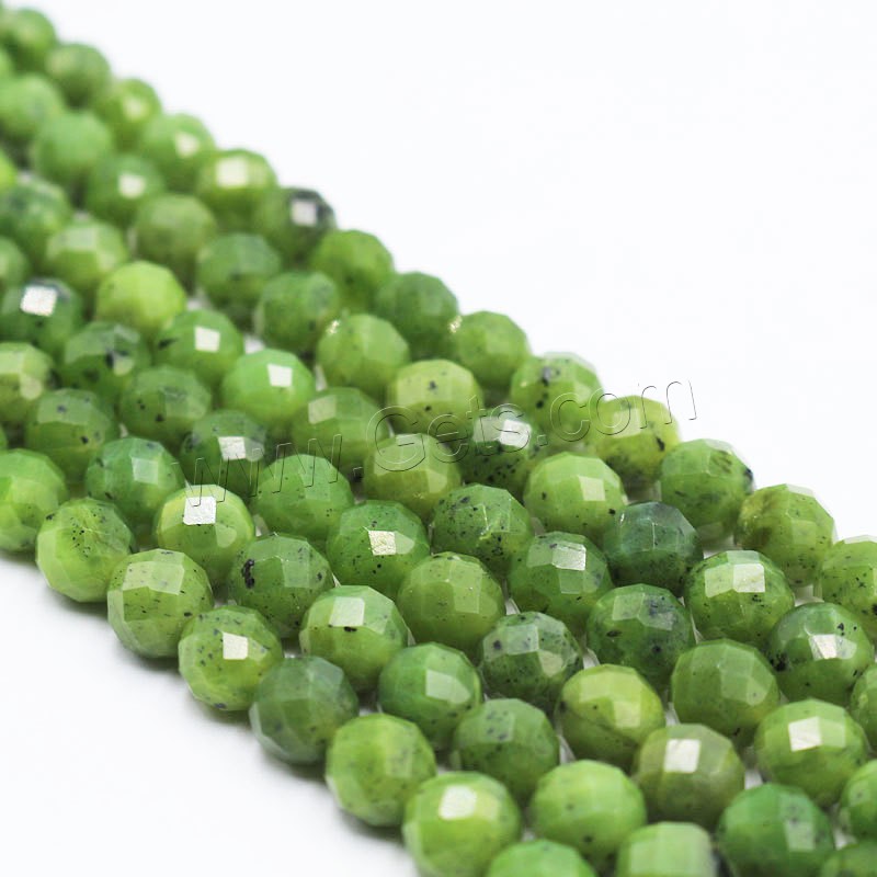 Jade Canada Bead, polished, DIY & different size for choice & faceted, green, Length:Approx 15 Inch, Sold By Strand