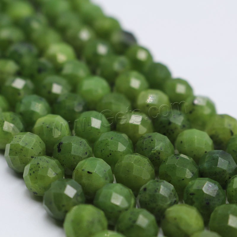 Jade Canada Bead, polished, DIY & different size for choice & faceted, green, Length:Approx 15 Inch, Sold By Strand