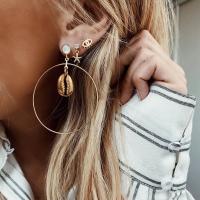 Zinc Alloy Earring Set, Stud Earring & earring, with Rhinestone & Plastic Pearl, plated, vintage & fashion jewelry, golden 
