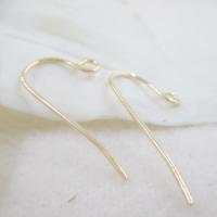 Brass Hook Earwire, gold color plated, DIY & with loop 