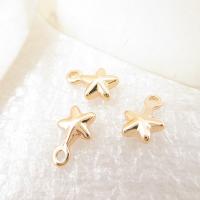 Brass Jewelry Pendants, Starfish, gold color plated, DIY Approx 1.5mm 