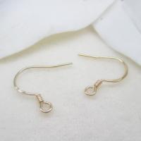 Brass Hook Earwire, gold color plated, with loop, 15mmuff0c0.8mm Approx 1.8mm 