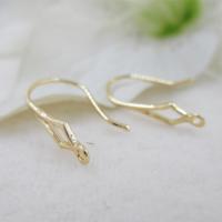 Brass Hook Earwire, gold color plated, with loop 0c0.7mm Approx 1.2mm 
