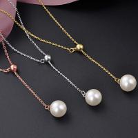 Sterling Silver Jewelry Necklace, 925 Sterling Silver, with Shell Pearl, polished, for woman Approx 19.68 Inch 