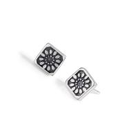 Sterling Silver Stud Earring, 925 Sterling Silver, antique silver color plated, fashion jewelry & for woman 