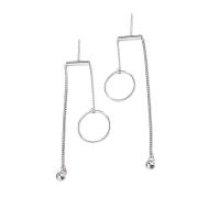 925 Sterling Silver Asymmetric Earrings, plated, fashion jewelry & for woman, 9mmuff0c4mmuff0c10mm 