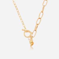 Ожерелье ручной латунные, Латунь, с ABS пластик жемчужина & Акрил, плакирован золотом, Овальный цепь & Женский длина:Приблизительно 17.7 дюймовый, продается Strand