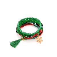 Zinc Alloy Bracelet, with Seedbead & Resin, with 3cm extender chain, painted, Christmas Design & Unisex Inner Approx 70mm .92 Inch 