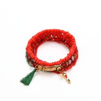 Zinc Alloy Bracelet, with Seedbead & Resin, with 3cm extender chain, painted, Christmas Design & Unisex Inner Approx 70mm .92 Inch 