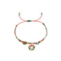 alliage de zinc bracelet, avec corde de coton, avec 3cm chaînes de rallonge, Conception de Noël & unisexe Diamètre inté Environ 70mm .7 pouce, Vendu par brin
