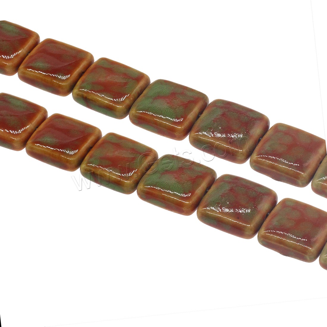 磁器ビーズメッキ, 磁器, Squaredelle, 異なるサイズの選択 & さまざまなパターンの選択, 穴:約 2.4mm, 約 200パソコン/バッグ, 売り手 バッグ
