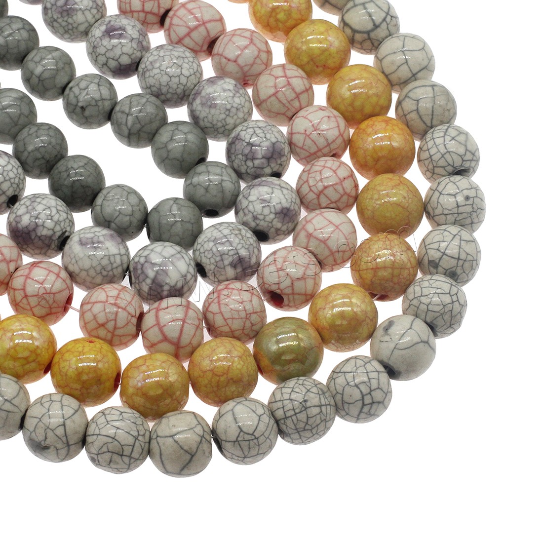 Porcelain Bead, Round, different size for choice, more colors for choice, Hole:Approx 3mm, Approx 200PCs/Bag, Sold By Bag