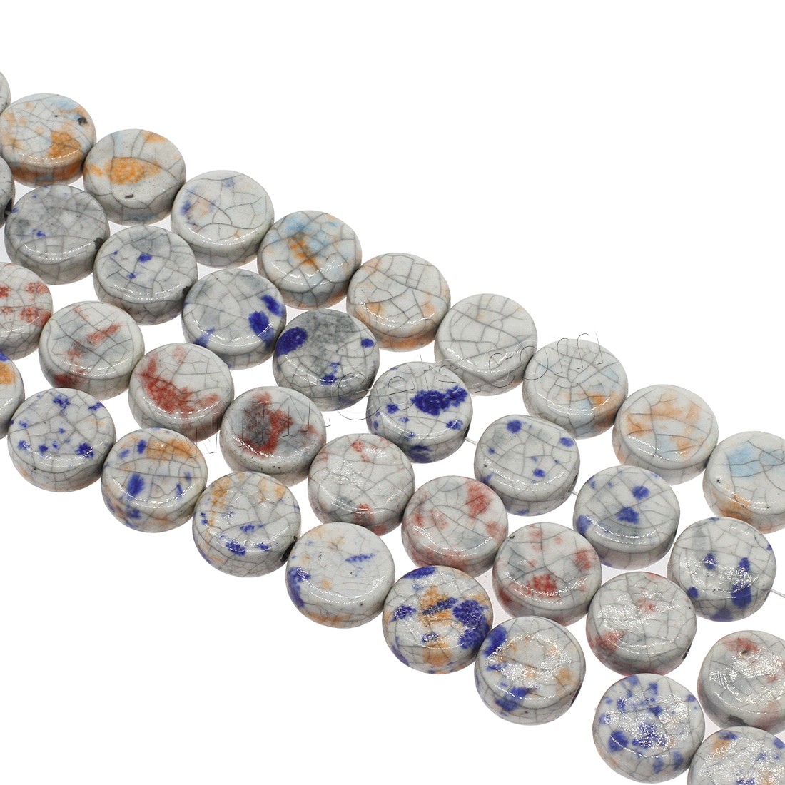 Placage Perle Porcelaine, Plat rond, normes différentes pour le choix, plus de couleurs à choisir, Trou:Environ 3mm, Environ 200PC/sac, Vendu par sac