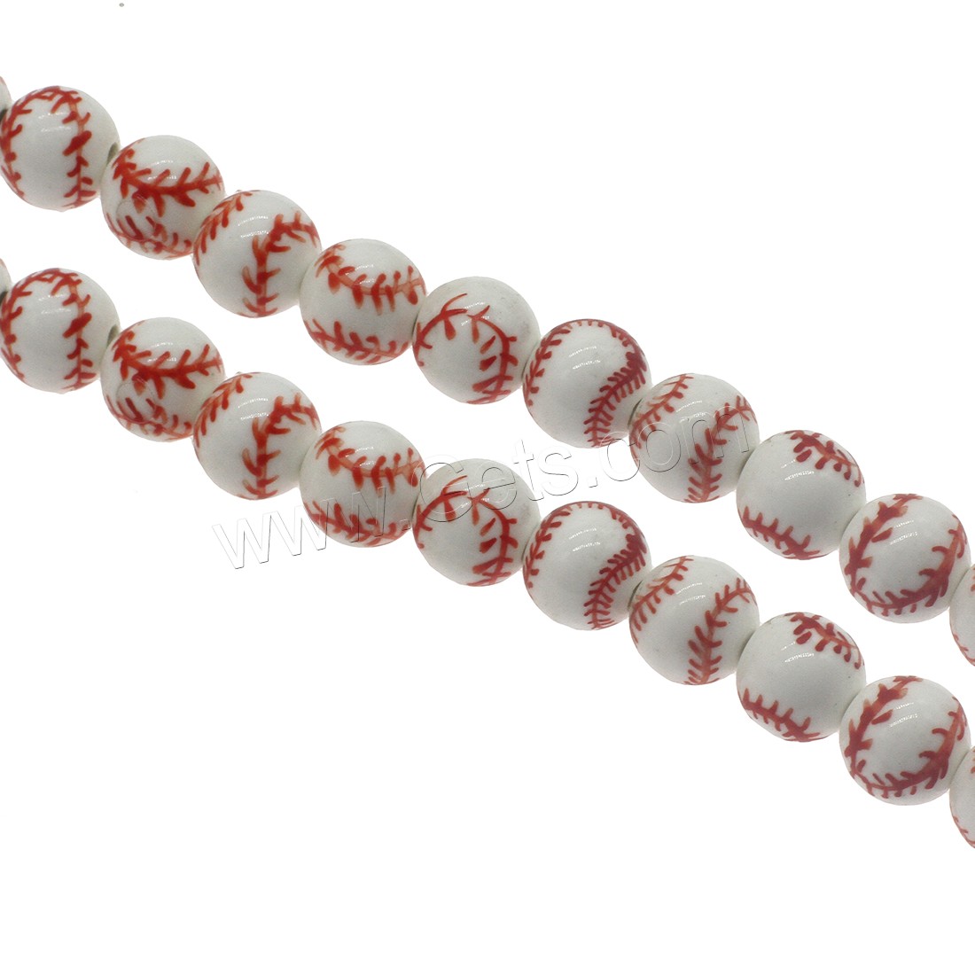 Porcelain Bead, Baseball, different size for choice, Hole:Approx 2.5mm, Approx 200PCs/Bag, Sold By Bag