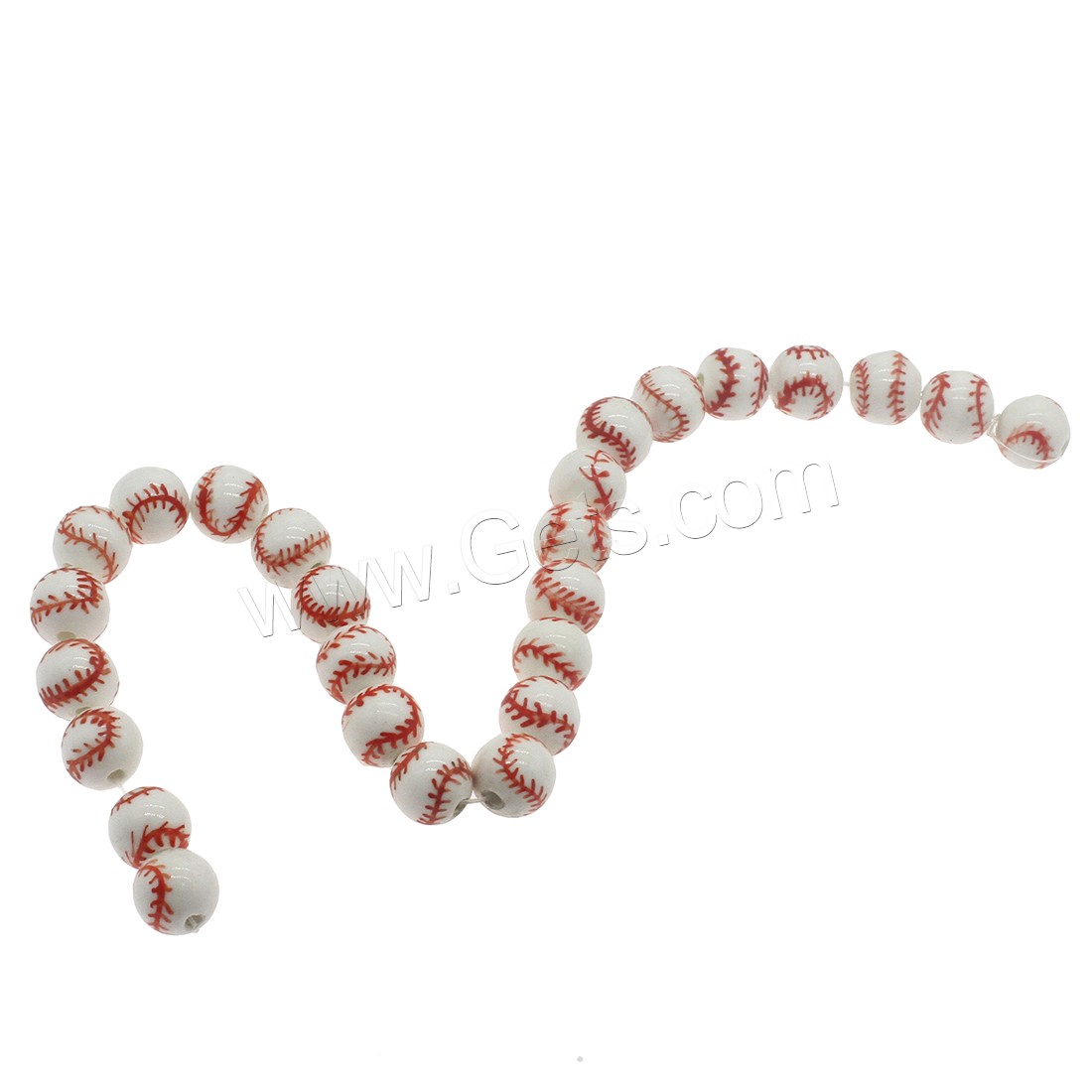 Porcelain Bead, Baseball, different size for choice, Hole:Approx 2.5mm, Approx 200PCs/Bag, Sold By Bag