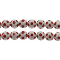 Porcelain Bead, Round red Approx 2.5mm, Approx 