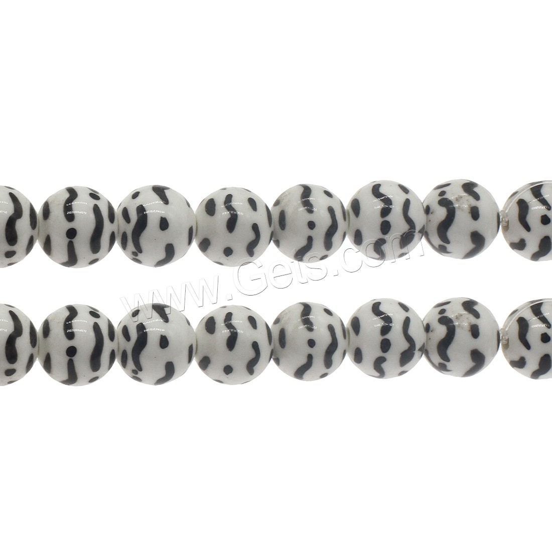 Revestimiento Porcelana bolas, Esférico, diverso tamaño para la opción, en blanco y negro, agujero:aproximado 2.6mm, aproximado 200PCs/Bolsa, Vendido por Bolsa
