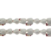Perles porcelaine animaux, poulet, blanc, 20*17mm Environ 2.9mm, Environ Vendu par sac
