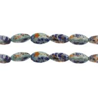 Porcelain Bead, multi-colored, 20*10mm Approx 2mm, Approx 