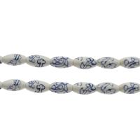 Porcelain Bead, blue, 16*8mm Approx 2.4mm, Approx 