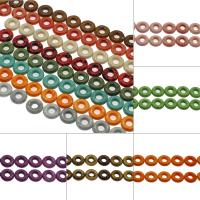 Revestimiento Porcelana bolas, Donut, agujero largo, más colores para la opción, 19x19x6.5mm, agujero:aproximado 6mm, aproximado 200PCs/Bolsa, Vendido por Bolsa