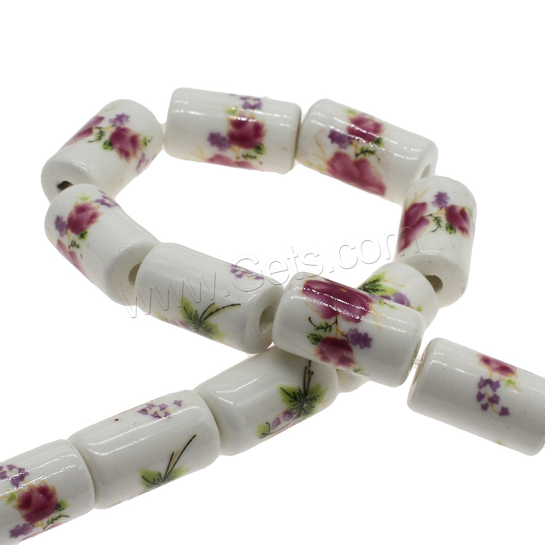 Porcelain Bead, Column, different size for choice & different designs for choice, Hole:Approx 2.6mm, Approx 200PCs/Bag, Sold By Bag