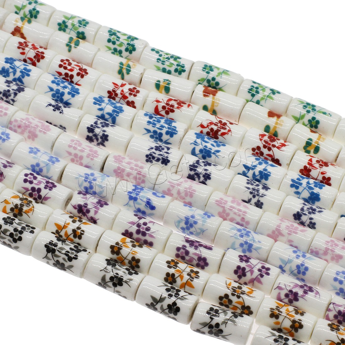 Porcelain Bead, Column, different size for choice, more colors for choice, Hole:Approx 3mm, Approx 200PCs/Bag, Sold By Bag