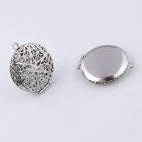 Stainless Steel Locket Pendant , polished, hollow, original color Approx 1.8mm 