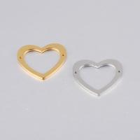 Stainless Steel Charm Connector, Heart, polished, 1/1 loop & hollow Approx 1mm 