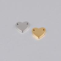 Stainless Steel Charm Connector, Heart, polished, 1/1 loop Approx 1mm 