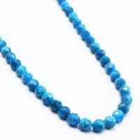 Apatites Beads, Round, polished, DIY & faceted, blue Approx 15 Inch 