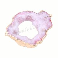 Agate Connector, with Zinc Alloy, plated, natural & DIY 30-40mm 