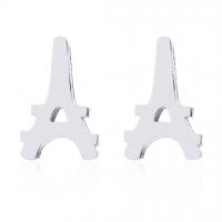 Stainless Steel Stud Earring, Eiffel Tower, fashion jewelry & for woman 