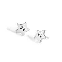 Sterling Silver Stud Earring, 925 Sterling Silver, Star, antique silver color plated, fashion jewelry & for woman 