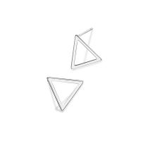 Sterling Silver Stud Earring, 925 Sterling Silver, Triangle, platinum plated, fashion jewelry & for woman 