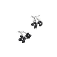Sterling Silver Stud Earring, 925 Sterling Silver, Flower, antique silver color plated, vintage & for woman 