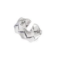 925 Sterling Silver Cuff Finger Ring, antique silver color plated, fashion jewelry & for woman, 8mm, US Ring 