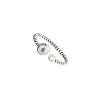 925 Sterling Silver Cuff Finger Ring, antique silver color plated, fashion jewelry & for woman, 5.5mm, US Ring 
