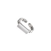 925 пробы Манжеты палец кольцо, Кольцевая форма, плакированный цветом под старое серебро, Женский & гладкая, 5mm, размер:6, продается PC