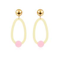 Zinc Alloy Drop Earring, with Acetate, stainless steel post pin, fashion jewelry & for woman, 102*45mm 