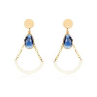 Zinc Alloy Drop Earring, with Acetate & Crystal, stainless steel post pin, fashion jewelry & for woman, 62*38mm 