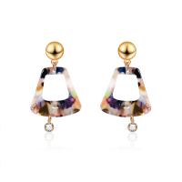 Zinc Alloy Drop Earring, with Acetate, stainless steel post pin, for woman & with rhinestone, 58*33mm 