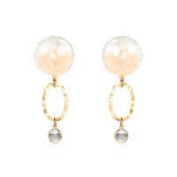Zinc Alloy Drop Earring, with Acetate, stainless steel post pin, fashion jewelry & for woman, 67*25mm 