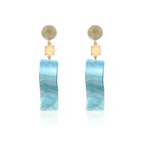 Zinc Alloy Drop Earring, with Acetate, stainless steel post pin, for woman, 88*18mm 