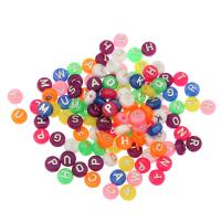 Silver Accent Acrylic Beads, Flat Round, mixed colors, 10*6mm Approx 2mm, Approx 