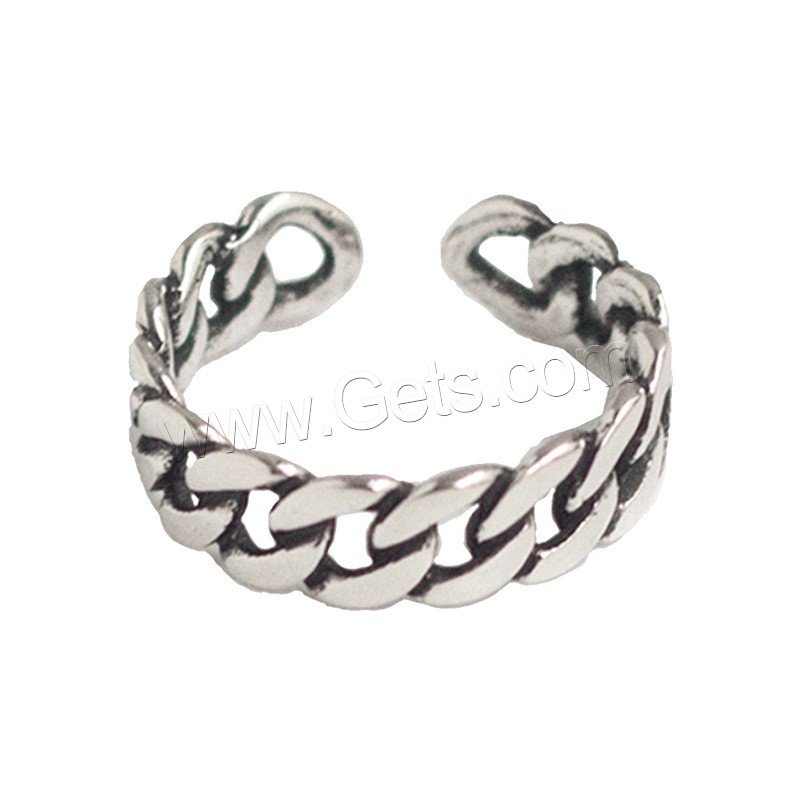 925 Sterling Silver Cuff Finger Ring, antique silver color plated, fashion jewelry & different size for choice & for woman, 6mm, US Ring Size:6.5-7.5, Sold By PC