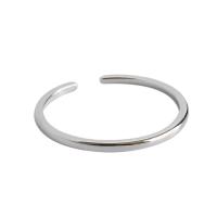 925 Sterling Silver Cuff Finger Ring, platinum plated, fashion jewelry & for woman, 1.2mm, US Ring .5 