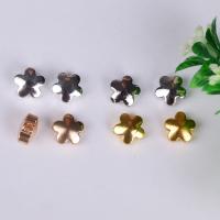 perla de cobre, metal, Flor, chapado, Color aleatorio, 5.5x10mm, agujero:aproximado 2.2mm, 100PCs/Bolsa, Vendido por Bolsa